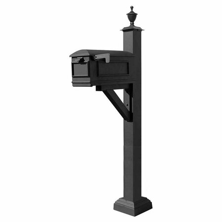 BOOK PUBLISHING CO Westhaven System with Lewiston Mailbox Square Collar & Urn Finial Black GR3183862